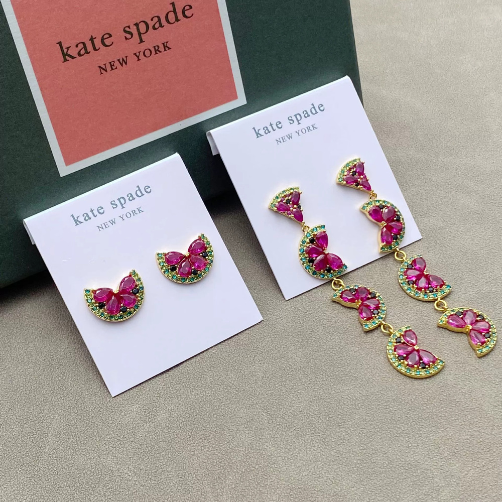 kate spade Watermelon Shape Long Drop Earrings Zircon Crystal